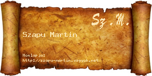 Szapu Martin névjegykártya