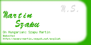 martin szapu business card